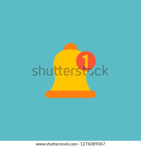 Notification icon flat element. Vector illustration of notification icon flat isolated on clean background for your web mobile app logo design.