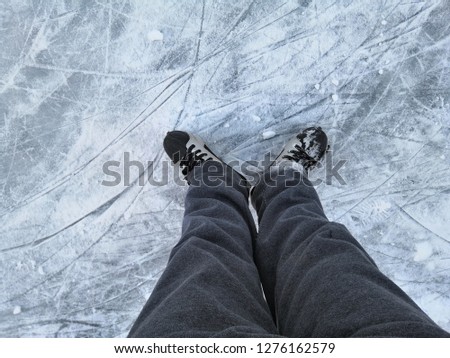 figure skating on snow-covered ice