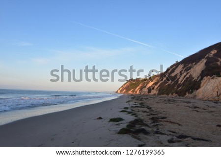 Beautiful sandy beach on the coast of California 
