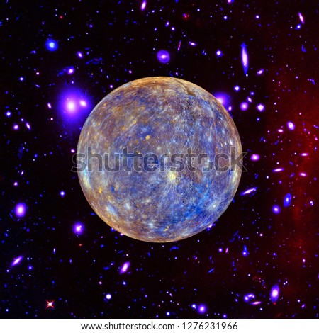 Mercury in color. The elements of this image furnished by NASA.
