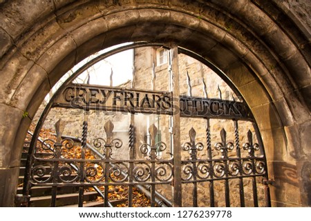 Greyfriars cemetery old gate, Edinburgh