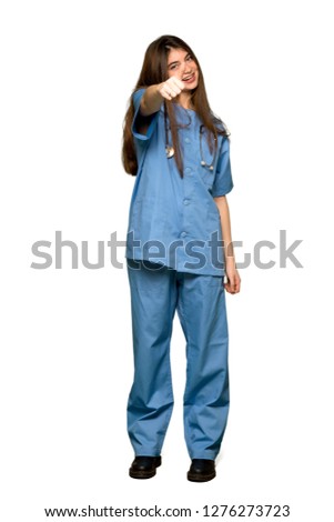 Full-length shot of Young nurse giving a thumbs up gesture because something good has happened on isolated white background