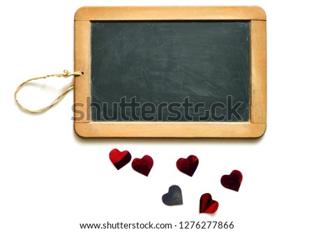 deko chalkboard with copy space and hearts