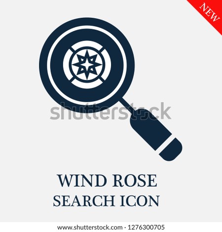 Wind rose search icon. Editable Wind rose search icon for web or mobile.
