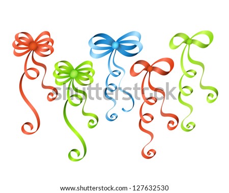 Colorful ribbon bows