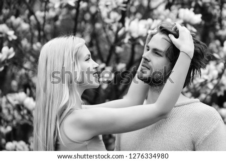 love and relations, friendship and romance, spa and nature, beauty and fashion, spring and blossom, couple in love, man and woman