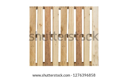 top view of isolated wood pallet on the white background 