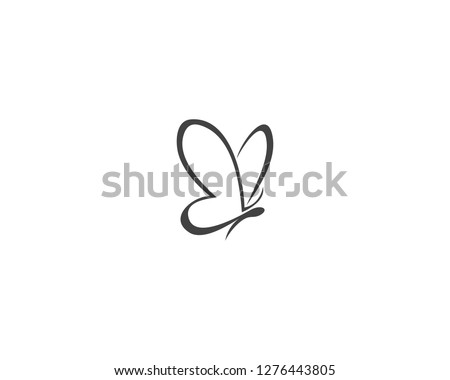 Vector - Butterfly conceptual simple icon. Logo. Vector illustration