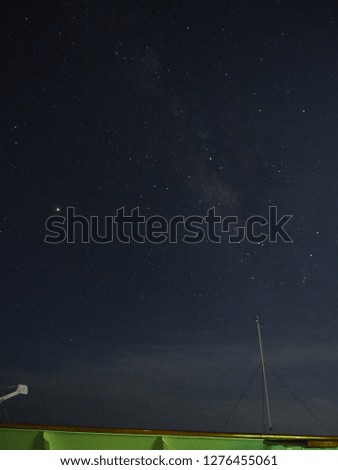 Starry night sky and milky way from the balcony view 