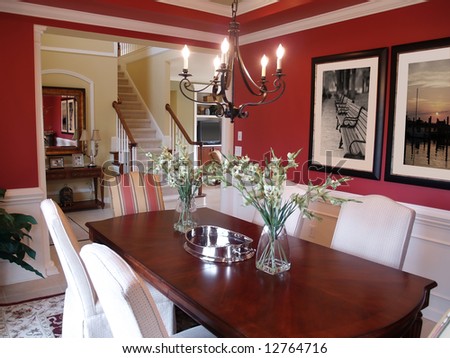 Well decorated formal dining room in a luxury home