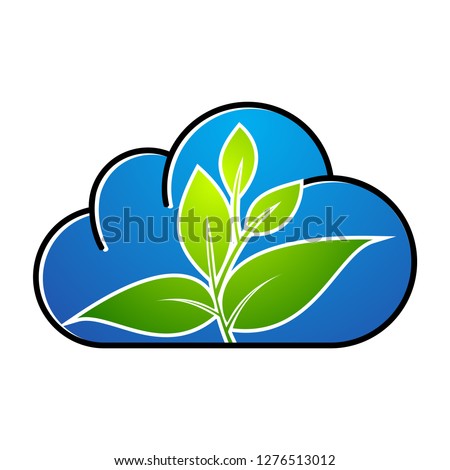 Cloud tree logo. Could be used as a logo, or a separate visual depicting the cloud computing idea or illustrating cloud related idea