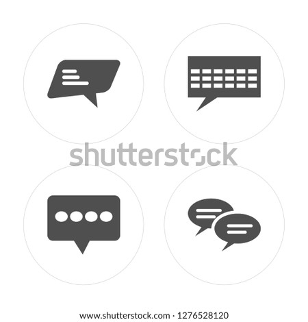 4 Chat, Chat modern icons on round shapes, vector illustration, eps10, trendy icon set.