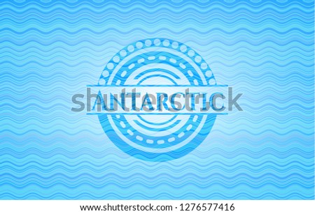 Antarctic water badge background.