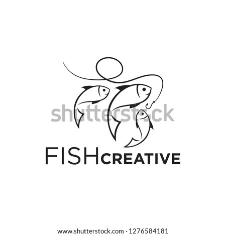 Fish Icon Fishing Symbol Logo Template