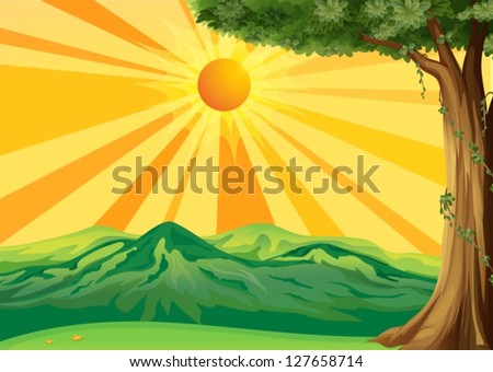 Illustration of a sunrise view