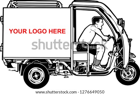 vector driver man car illustration monochrome bw vehicle