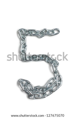 Color photo of number of the alphabet from a metal chain