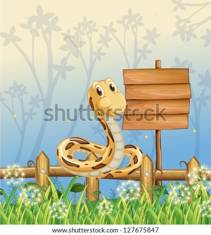 Illustration of a snake at the fence