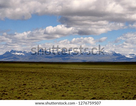 Views of snow peaks and glaciers of Andes mountains, Patagonia, Chile