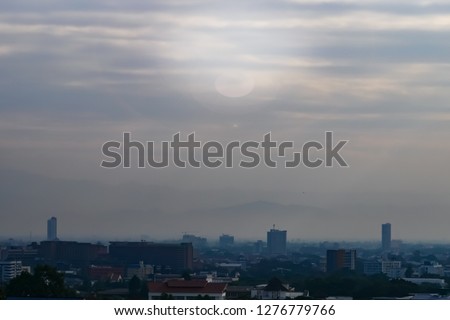 The Chiangmai city sky. The picture was taken from the mountain nearby the city.  