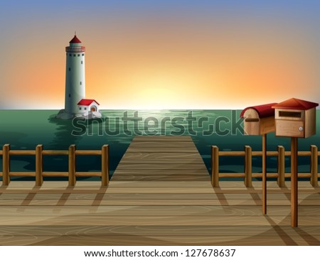 Illustration of the sunset view