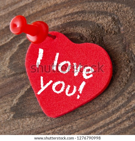 I love you and red heart