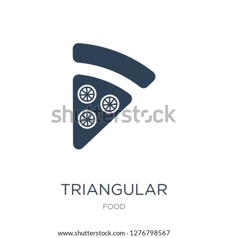triangular pizza slice icon vector on white background, triangular pizza slice trendy filled icons from Food collection, triangular pizza slice vector illustration