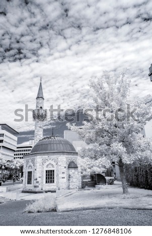 turkey izmir province konak square yali ancient mosque with cloudy day