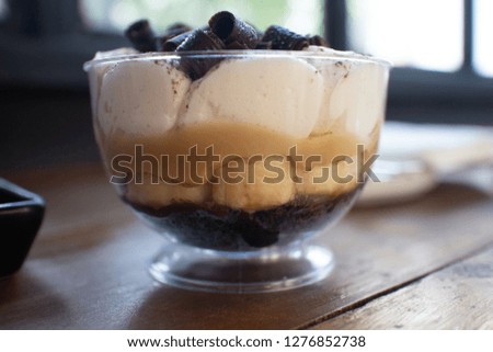 Banoffee pie in a clear cup