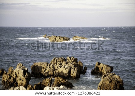 Water waves in the sea, natural landscape and vacations