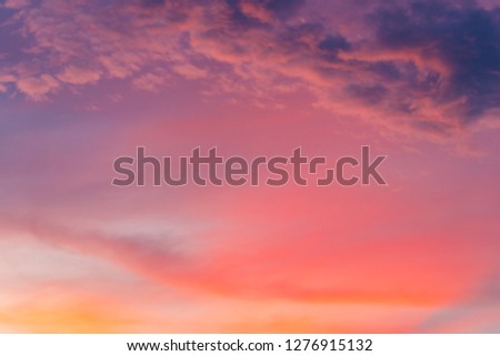 Orange coral pink violet purple sky cloud beautiful nature  texture abstract background. Color of the year 2019 Living coral pantone. 
