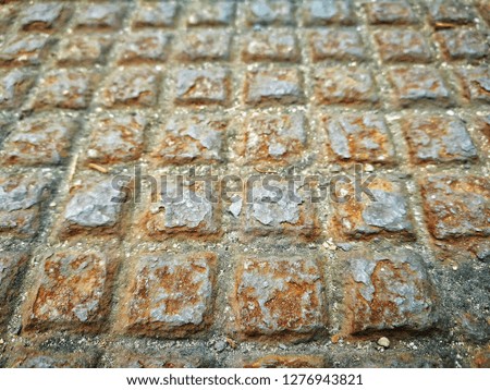 close up rusty metal texture, rough oxidized steel geometry pattern background