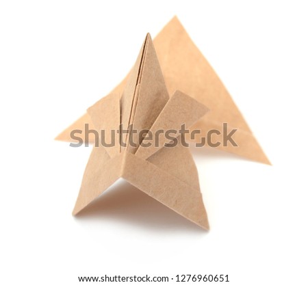 origami tropical fish on the white background