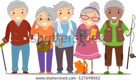Illustration of Stickman Senior Citizens