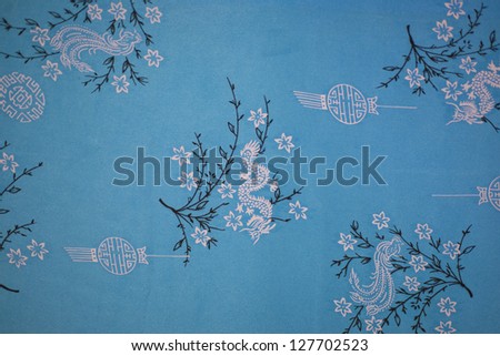 Blue Chinese vintage wallpaper