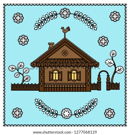 Russian style wooden house