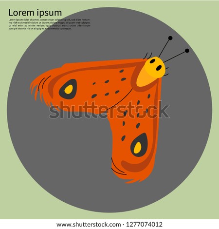 Moth.Vector Cartoon Flat Illustration