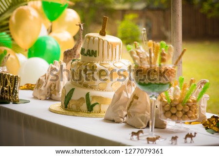 Safari Themed 1st Birthday Party Cake 