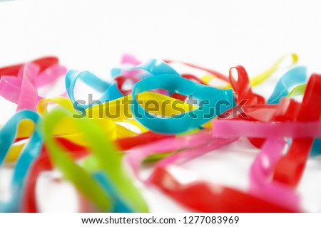 colorful rubble hair band or rubble band isolated on white background
rubber band,colorful rubber band,rubber band,rubber band