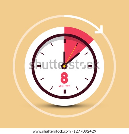 8 Eight Minutes Time Symbol - Vector