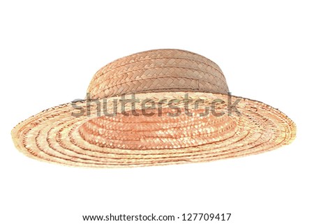 Straw hat isolated on white Royalty-Free Stock Photo #127709417