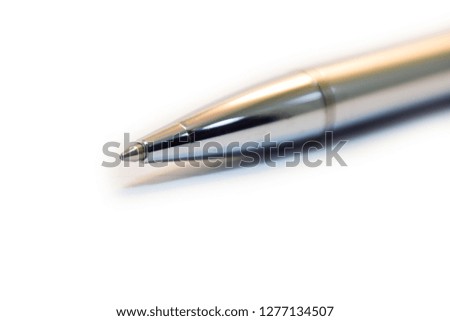 Pen close up white background