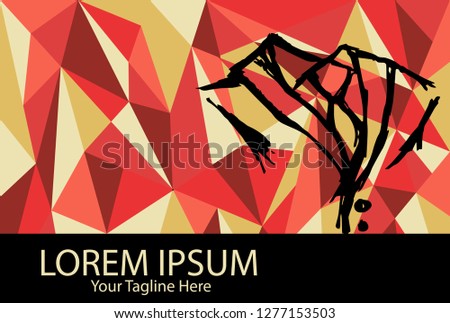 Vector Illustration of Living Coral or Red Orange Color of Business Man Suit. Graphic Design for Background, Shirt, Wallpaper, Template.