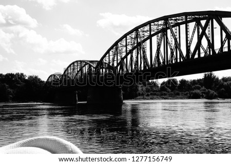 Large metal bridge (black and white landscape)