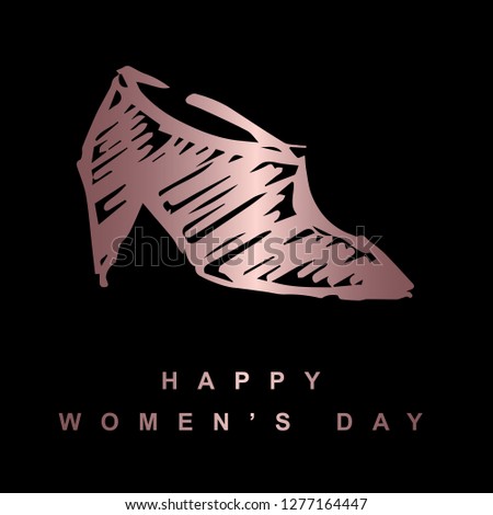 Vector Illustration of Happy Women's Day of Heels Shoes. Graphic Design for T-shirt, Poster, Card and Background.