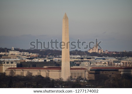 Washington Monument with John Paul II Basilica in background