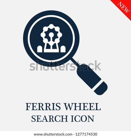 Ferris wheel search icon. Editable Ferris wheel search icon for web or mobile.