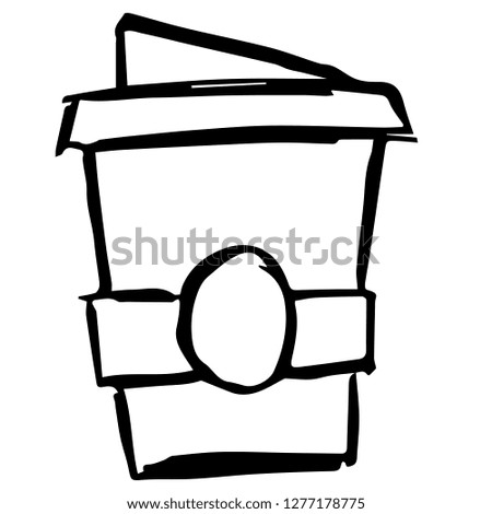 Hand Drawn or Doodle Vector Illustration of Coffee on Isolated Background. Graphic Design for T-shirt, Poster, Card, Template, and more