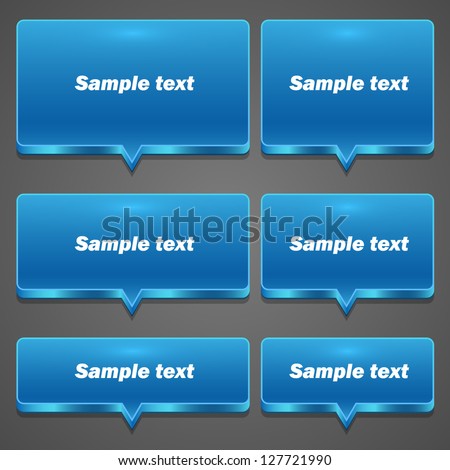 Blue Chat frame set icon all sizes, Vector illustration