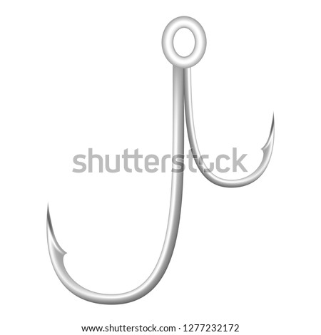 Fishing hook icon. Realistic illustration of fishing hook vector icon for web design